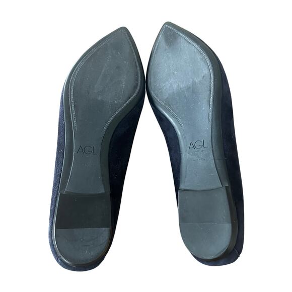 AGL Studded Blue Suede Pointed Toe Flats 40 1/2 US 10.5 EUC - Picture 6 of 9